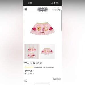 Mud Pie Pink gingham western cowgirl layered  tutu